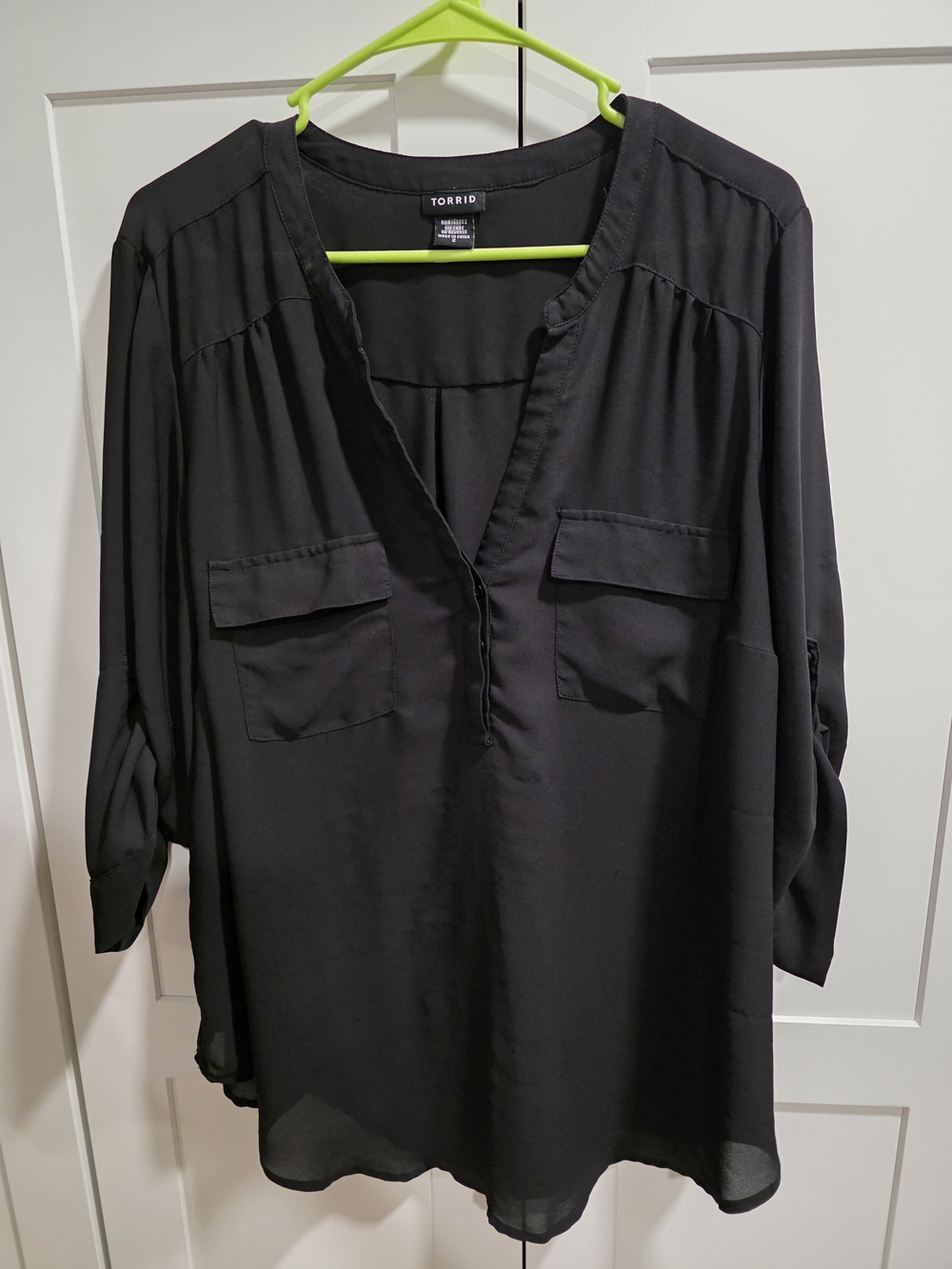 Torrid Grey V-Neck Utility Blouse